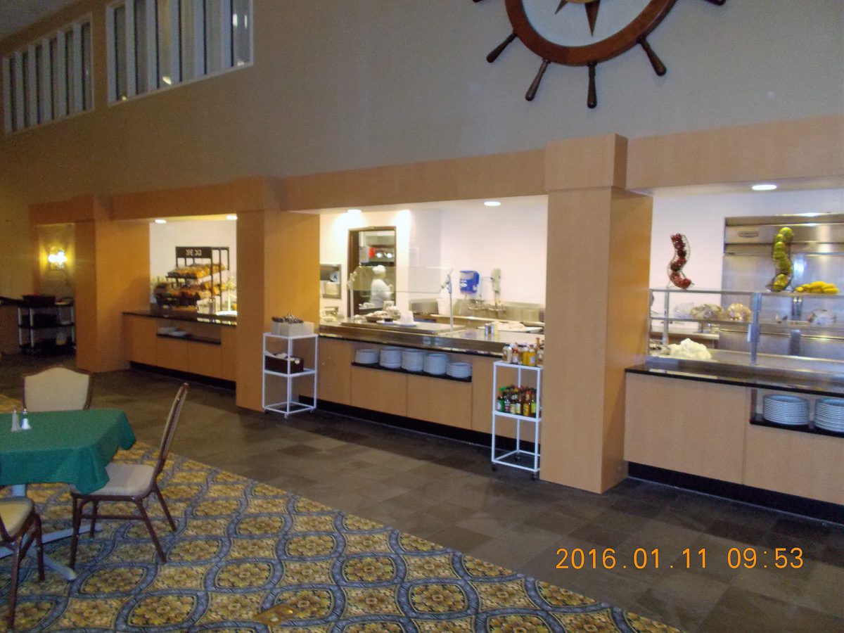 Empty buffet setup in restaurant