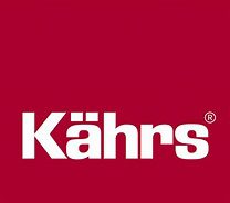 Kährs logo on a red background.